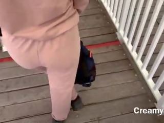 I barely had time to swallow fabulous cum&excl; Risky public sex clip on ferris wheel - CreamySofy