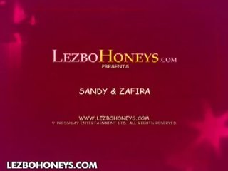Lezbo Honeys: Horny blonde lesbian doing nasty brunettte