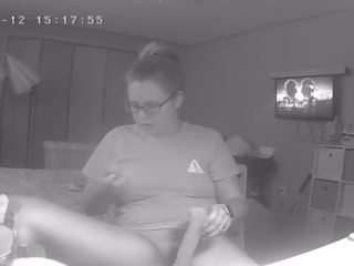 Sacanagem jovem grávida skips dever de casa para masturbar-se para adulto vídeo escondido câmara